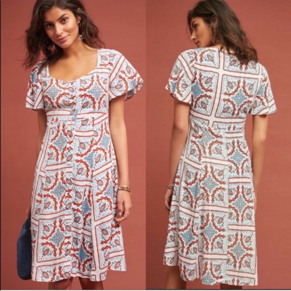 Anthropologie Maeve floral praslin dress